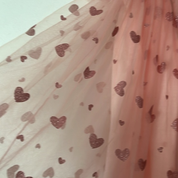 4T pink, heart, tule dress - Picture 3 of 3